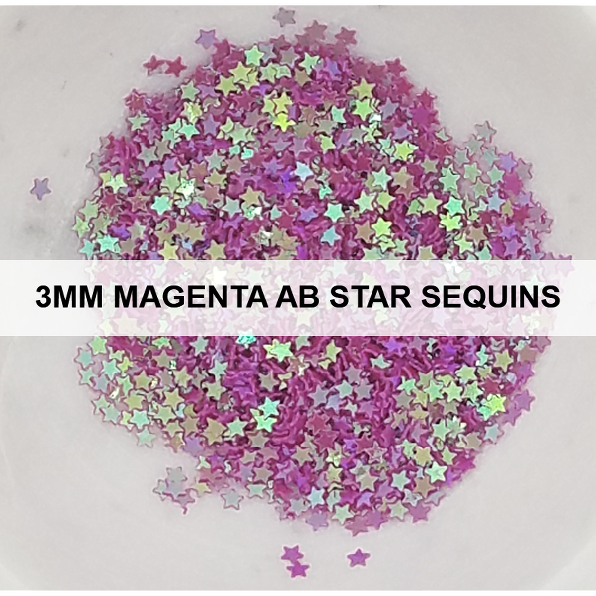 3mm Magenta AB Star Sequins