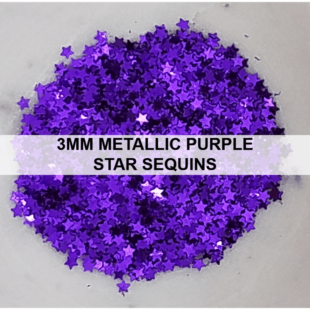 3mm Metallic Purple Star Sequins