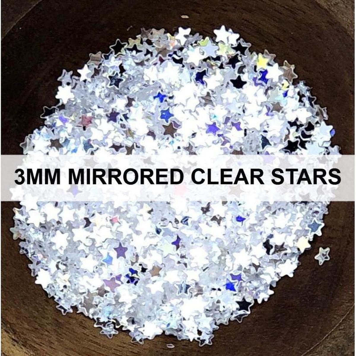 3mm Mirrored Clear Solid Star Sequins