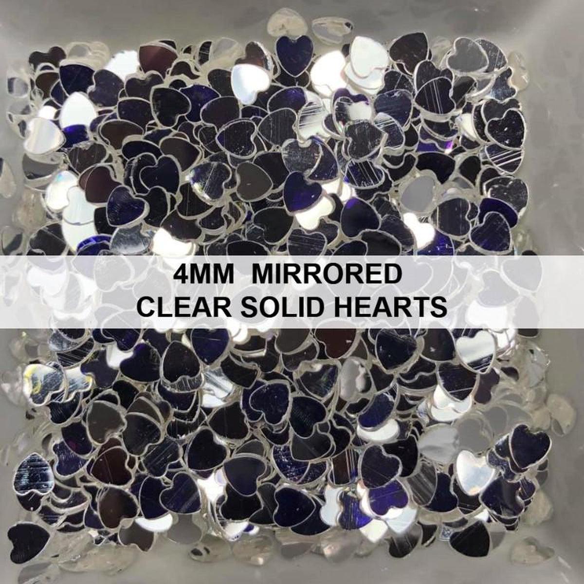 4mm Mirrored Clear Solid Heart Sequins - Kat Scrappiness