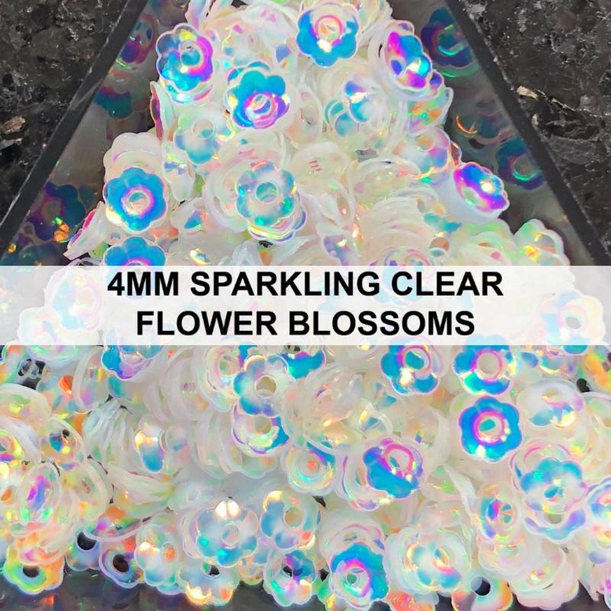 4mm Sparkling Clear Flower Blossom Sequins