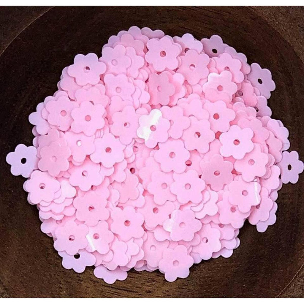 Opaque Light Pink Flat Flower Sequins Shaker Card Fillers - Kat Scrappiness