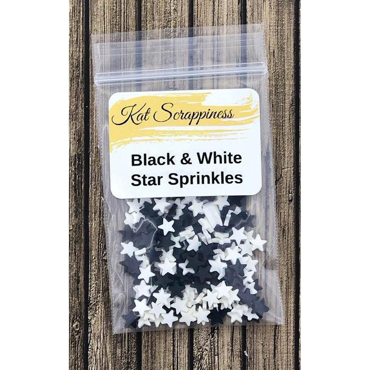 Black &amp; White Star Sprinkles by Kat Scrappiness - Kat Scrappiness