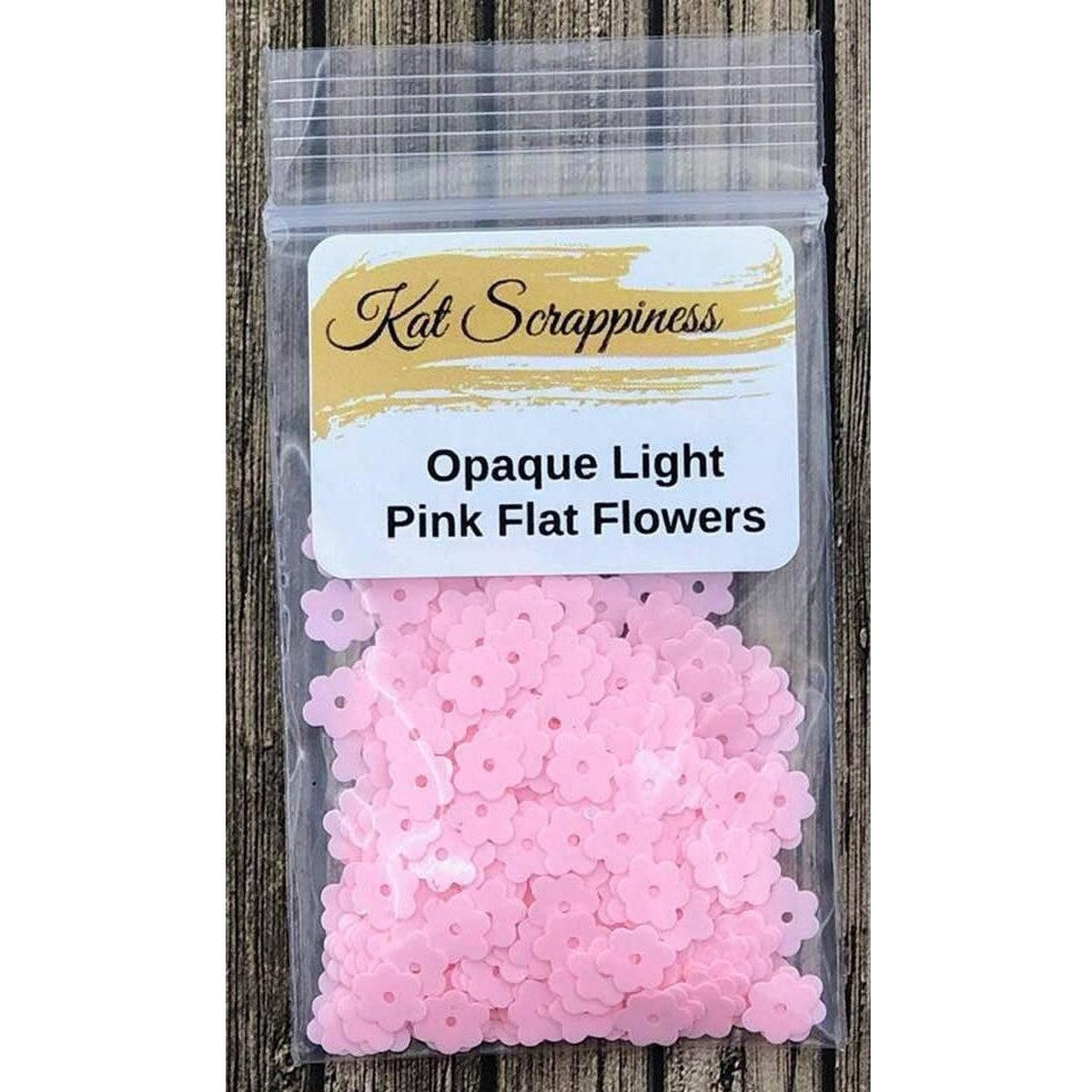 Opaque Light Pink Flat Flower Sequins Shaker Card Fillers - Kat Scrappiness