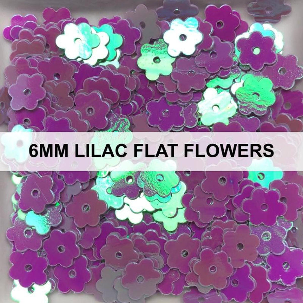 6mm Lilac Flat Flower Sequins