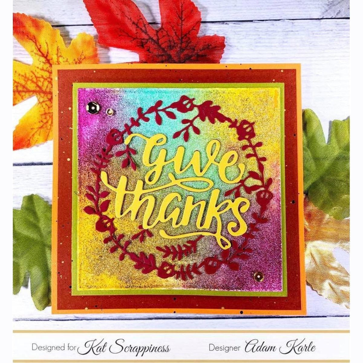 Give Thanks Wreath Die by Kat Scrappiness - Kat Scrappiness
