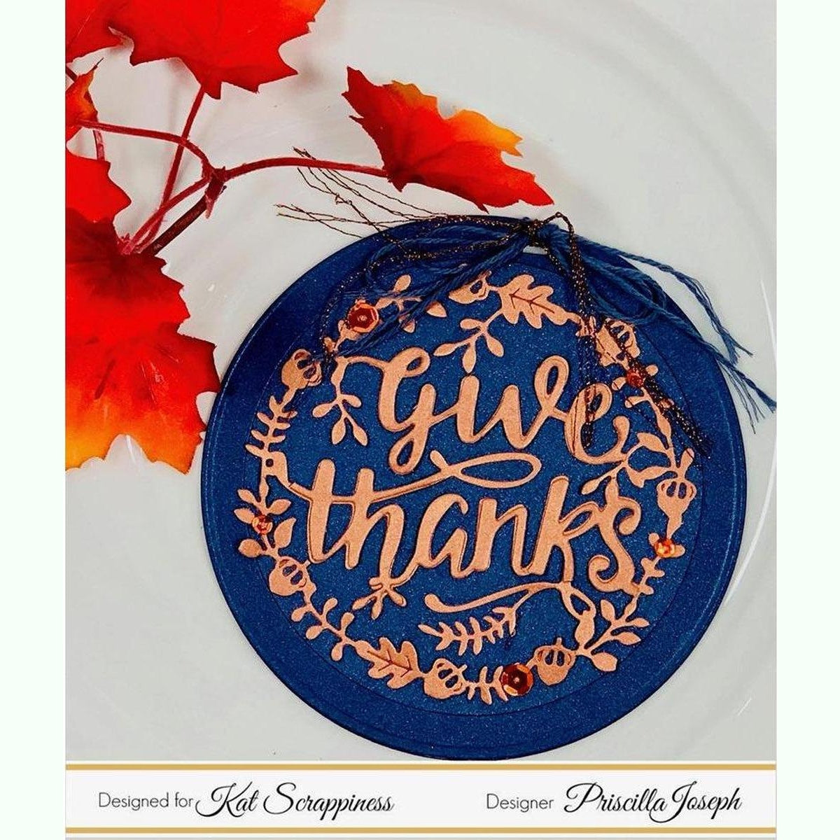 Give Thanks Wreath Die by Kat Scrappiness - Kat Scrappiness