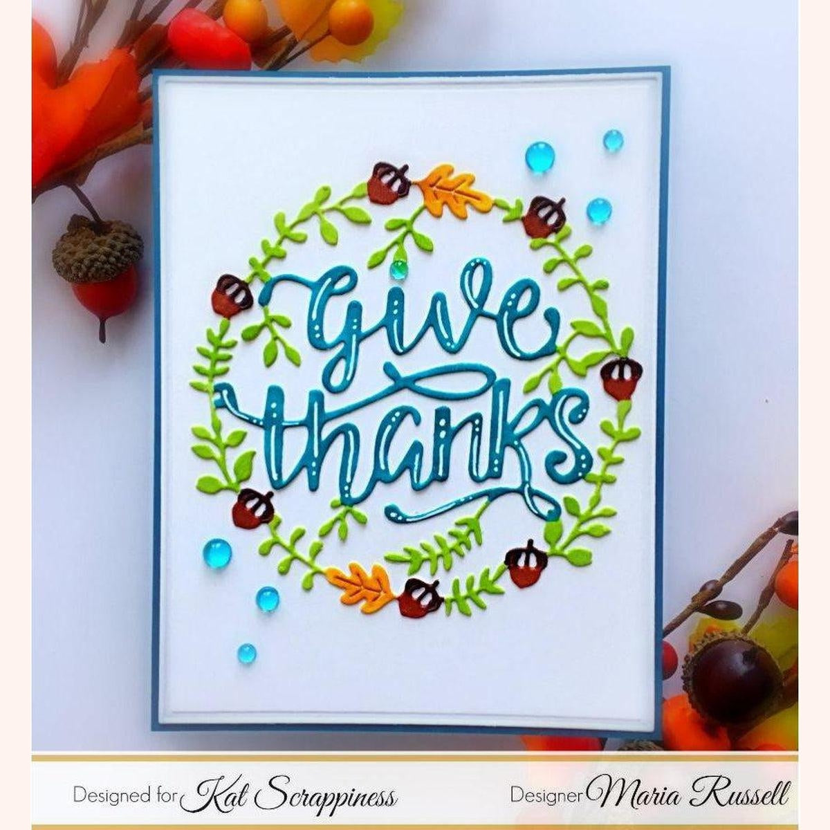 Give Thanks Wreath Die by Kat Scrappiness - Kat Scrappiness