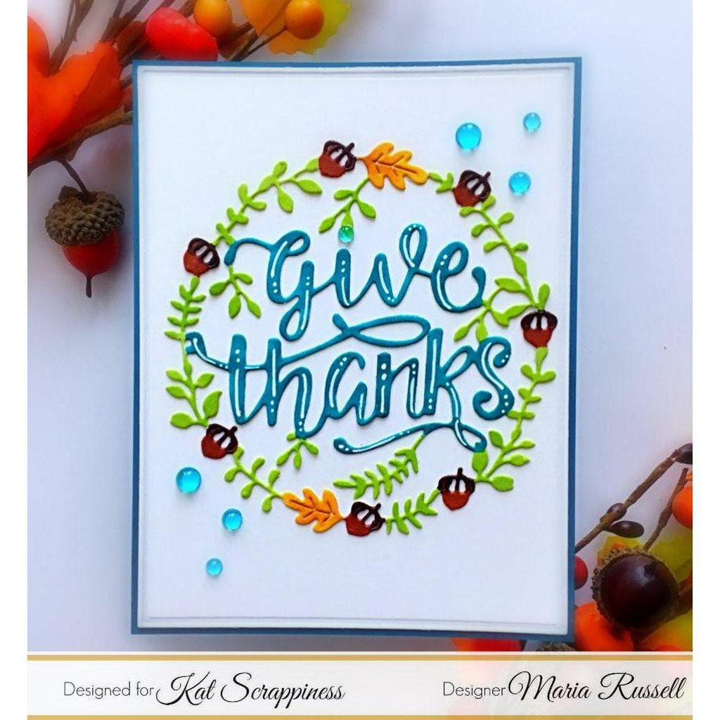 Give Thanks Wreath Die by Kat Scrappiness - Kat Scrappiness