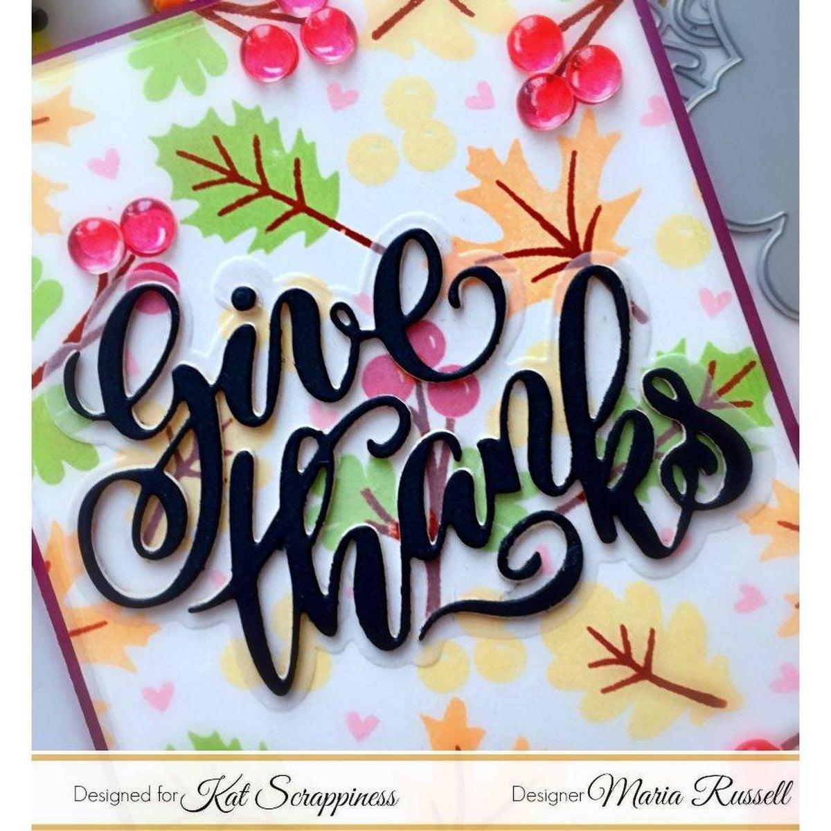 Give Thanks Word Die With Shadow by Kat Scrappiness - Kat Scrappiness