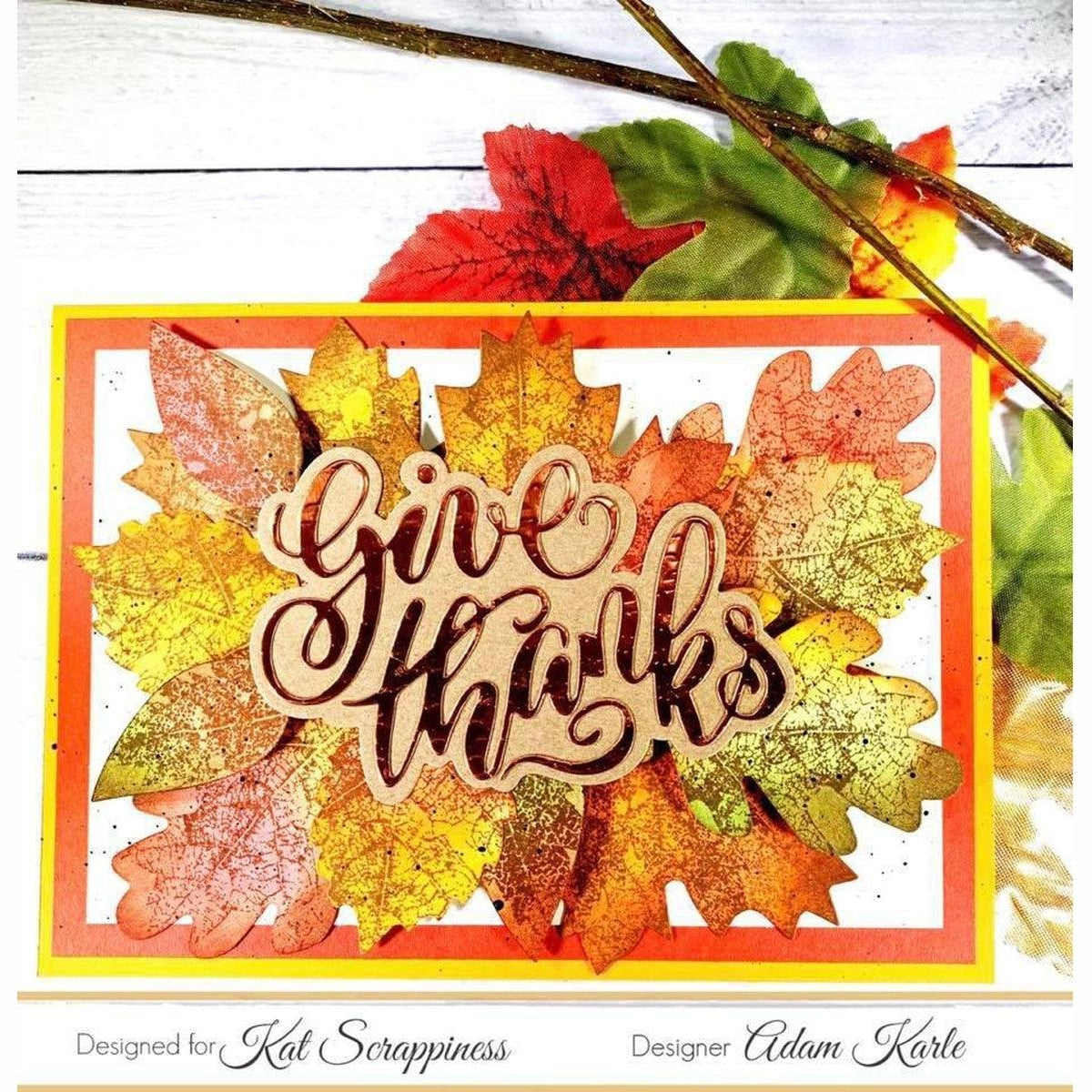 Give Thanks Word Die With Shadow by Kat Scrappiness - Kat Scrappiness