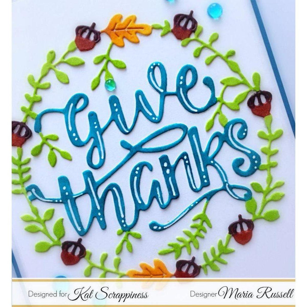 Give Thanks Wreath Die by Kat Scrappiness - Kat Scrappiness