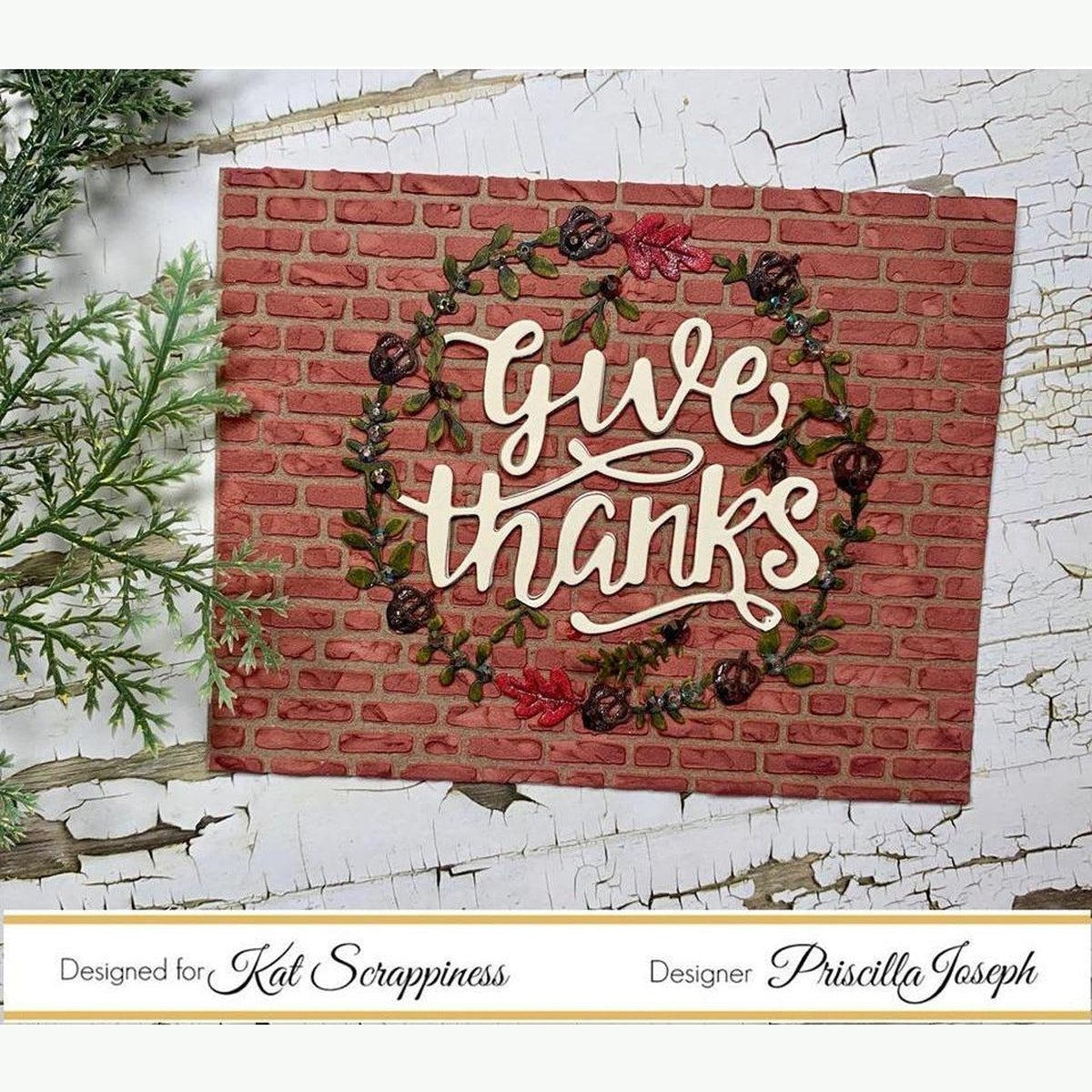 Give Thanks Wreath Die by Kat Scrappiness - Kat Scrappiness