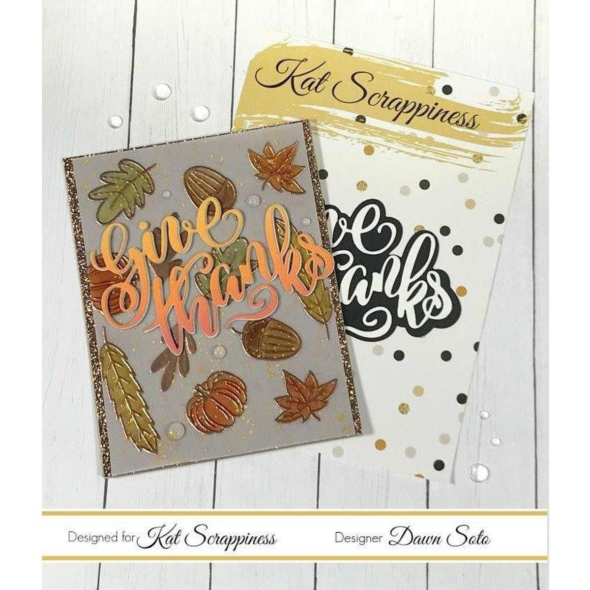 Give Thanks Word Die With Shadow by Kat Scrappiness - Kat Scrappiness