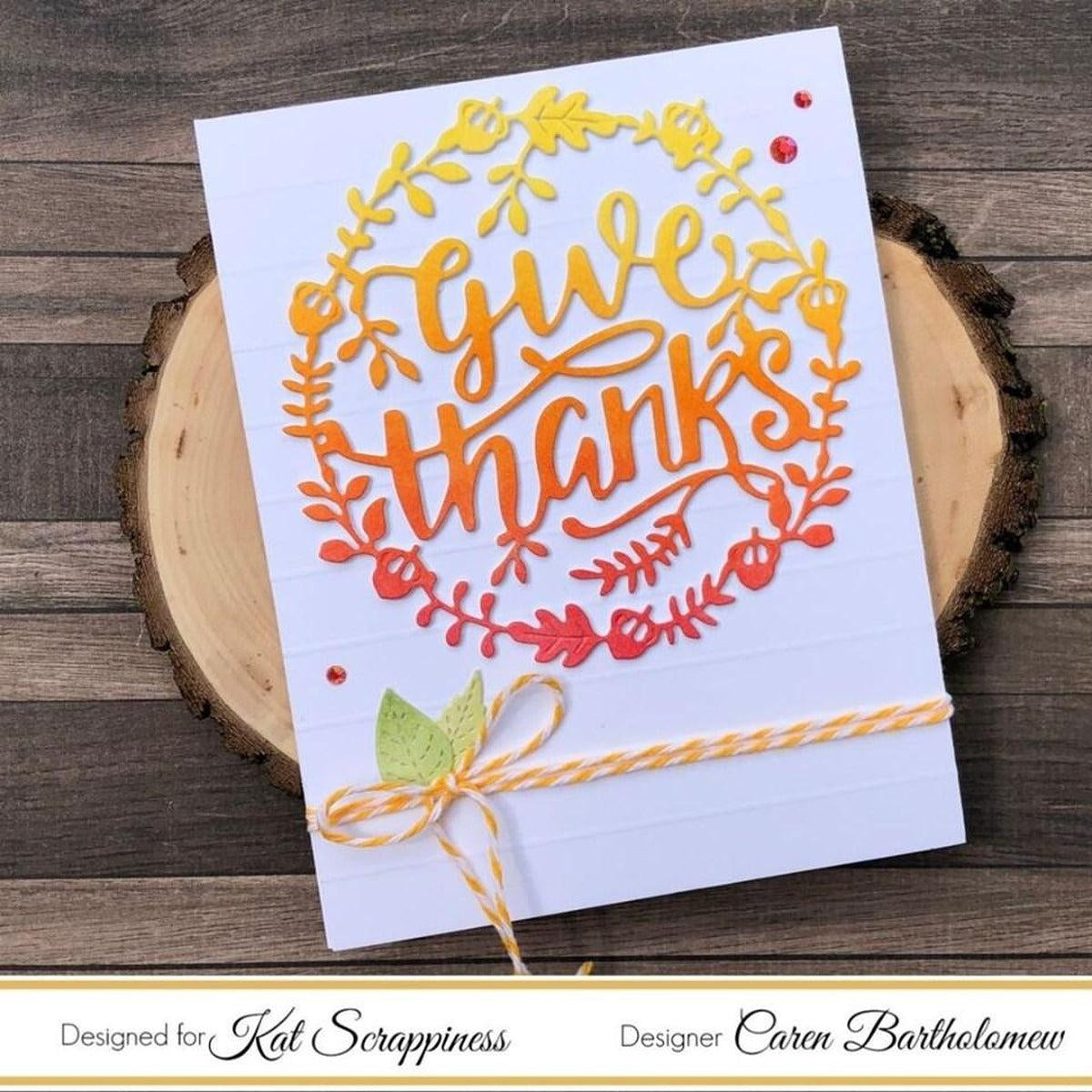 Give Thanks Wreath Die by Kat Scrappiness - Kat Scrappiness