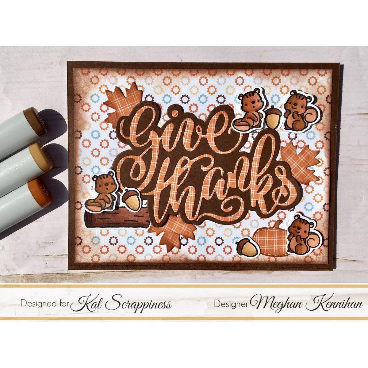 Give Thanks Word Die With Shadow by Kat Scrappiness - Kat Scrappiness