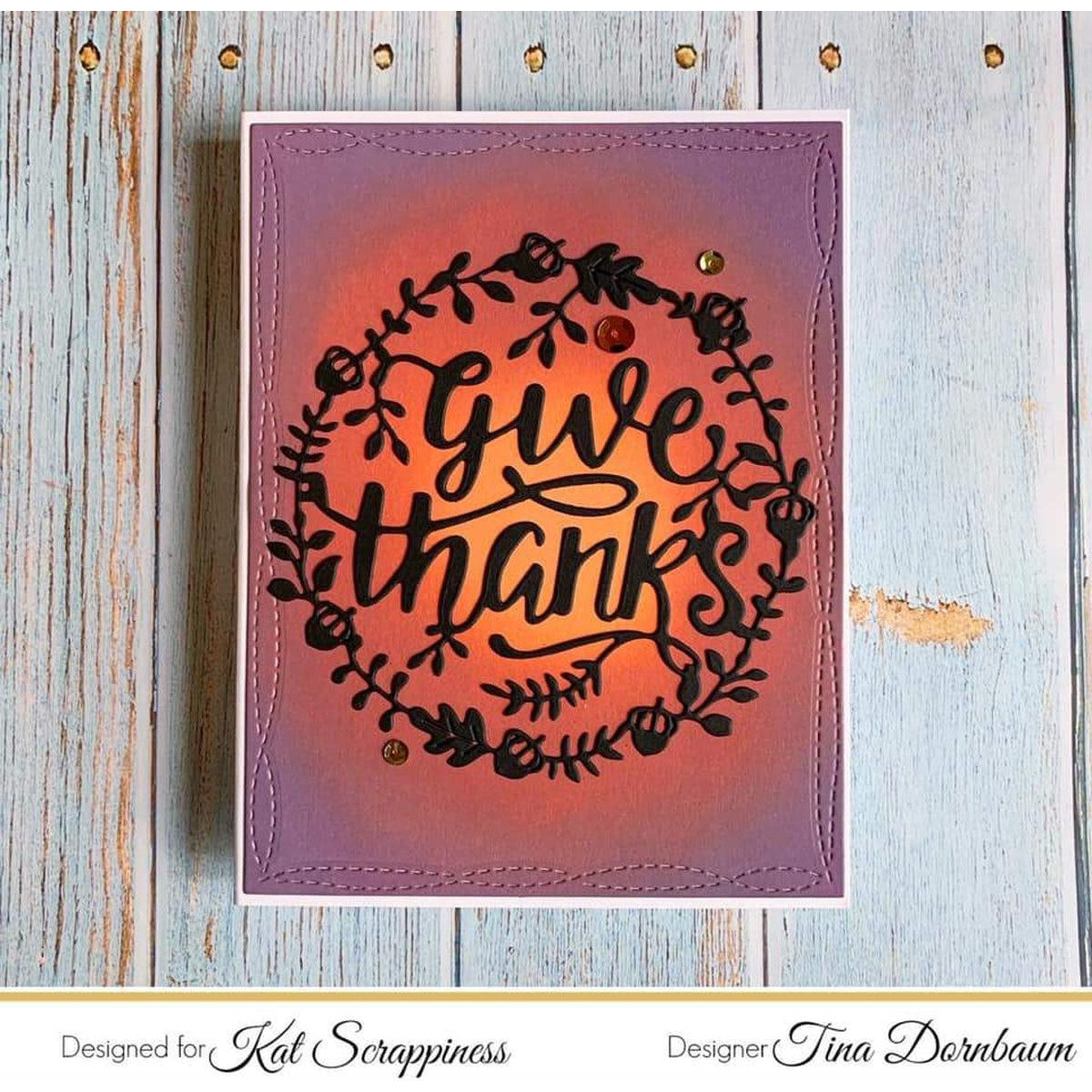 Give Thanks Wreath Die by Kat Scrappiness - Kat Scrappiness