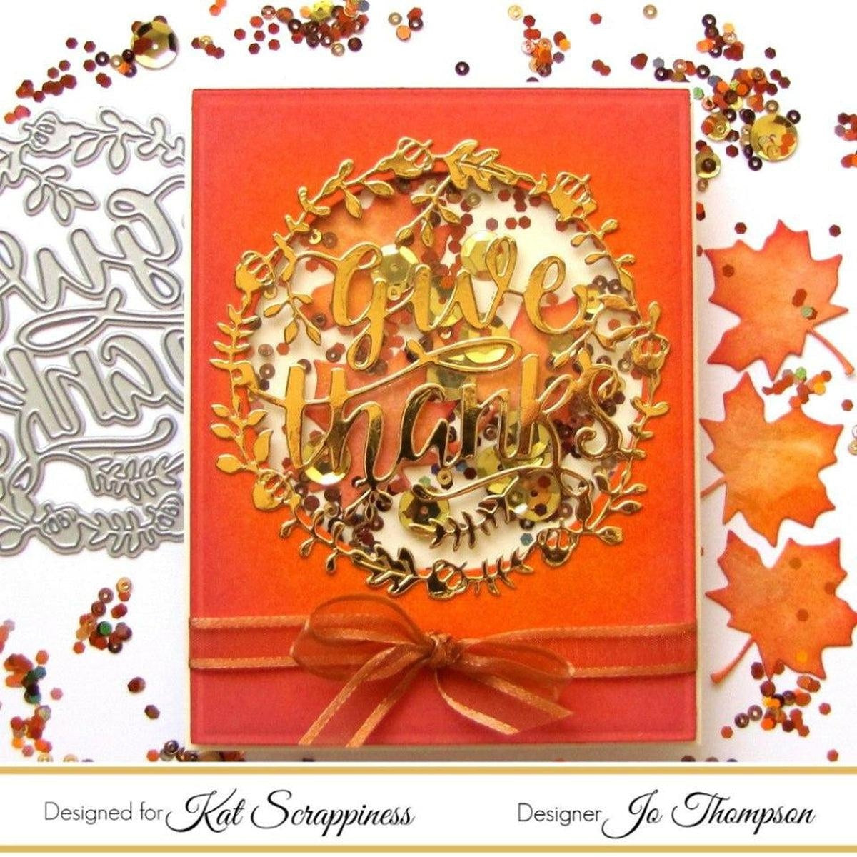 Give Thanks Wreath Die by Kat Scrappiness - Kat Scrappiness