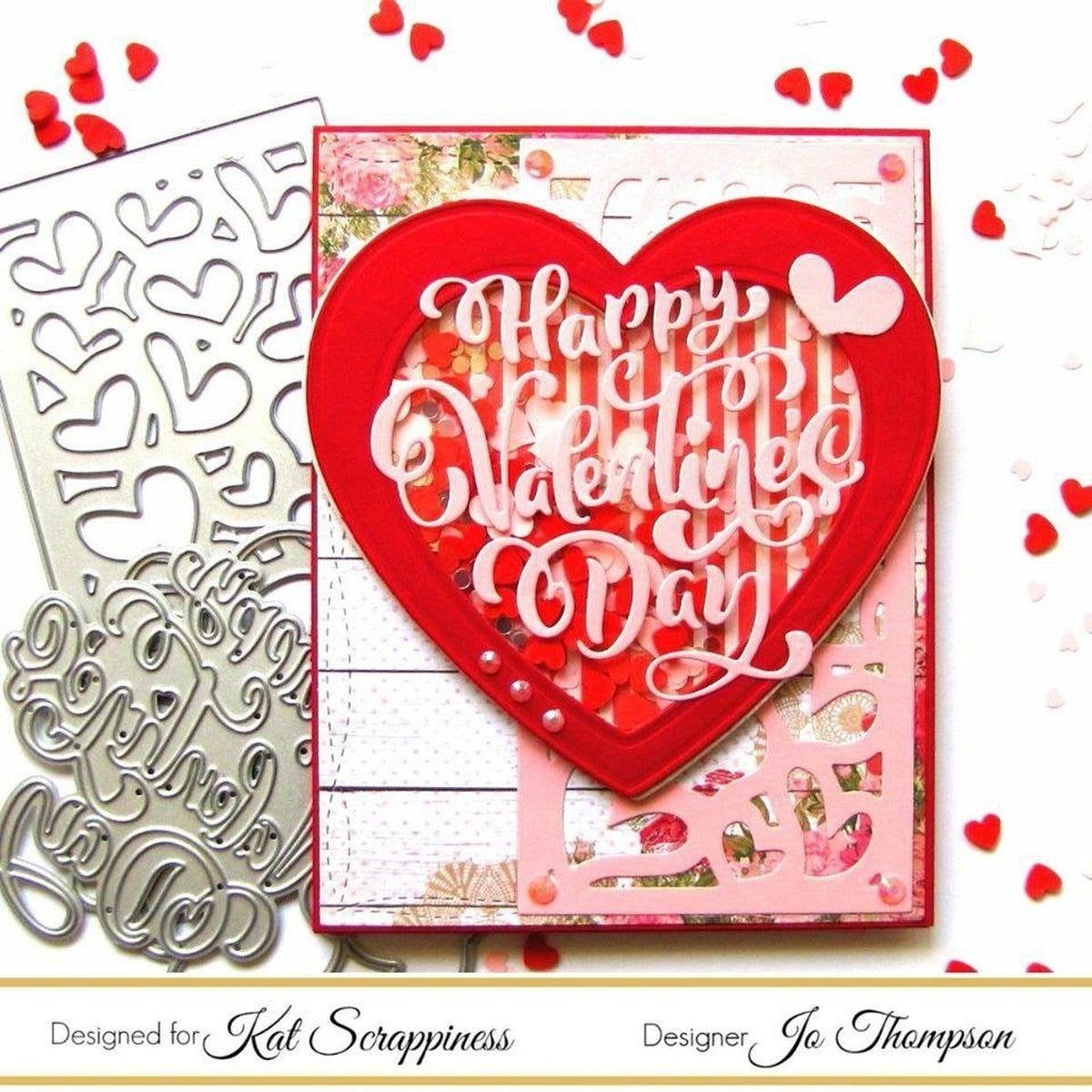 Happy Valentine's Day Sentiment with Shadow Die - Kat Scrappiness