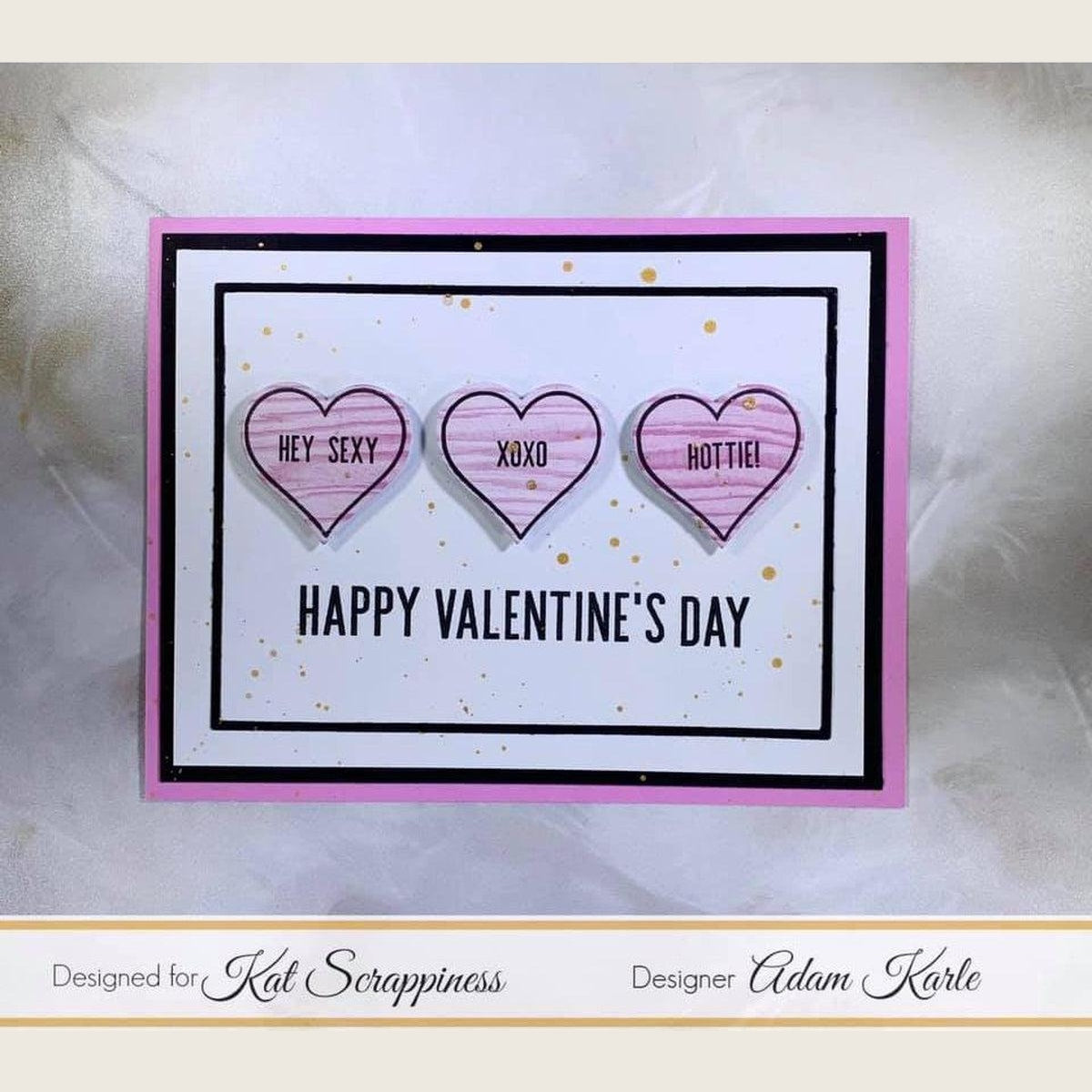 "Say It With Hearts" 4" x 4" Stamp & Die Bundle by Kat Scrappiness - Kat Scrappiness