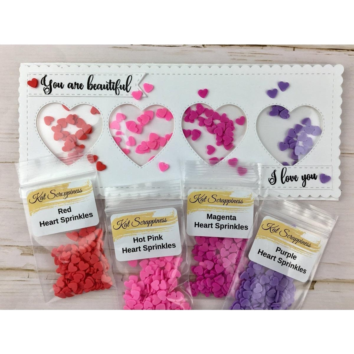 Hot Pink Heart Sprinkles by Kat Scrappiness - Kat Scrappiness