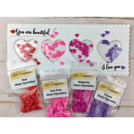 Hot Pink Heart Sprinkles by Kat Scrappiness - Kat Scrappiness