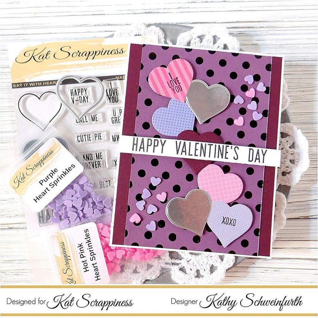 "Say It With Hearts" Coordinating Heart Die by Kat Scrappiness - Kat Scrappiness
