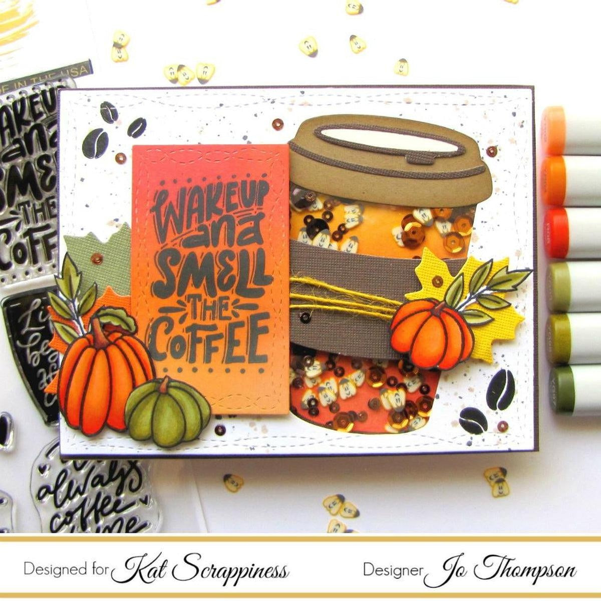 "Let's Get Caffeinated" Stamp Set by Kat Scrappiness - Kat Scrappiness