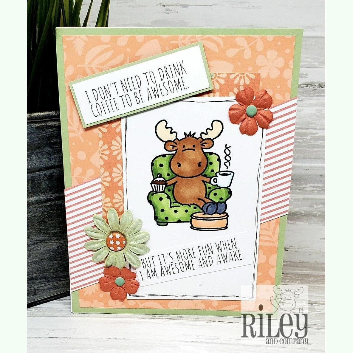 Awesome and Awake Cling Stamp by Riley & Co