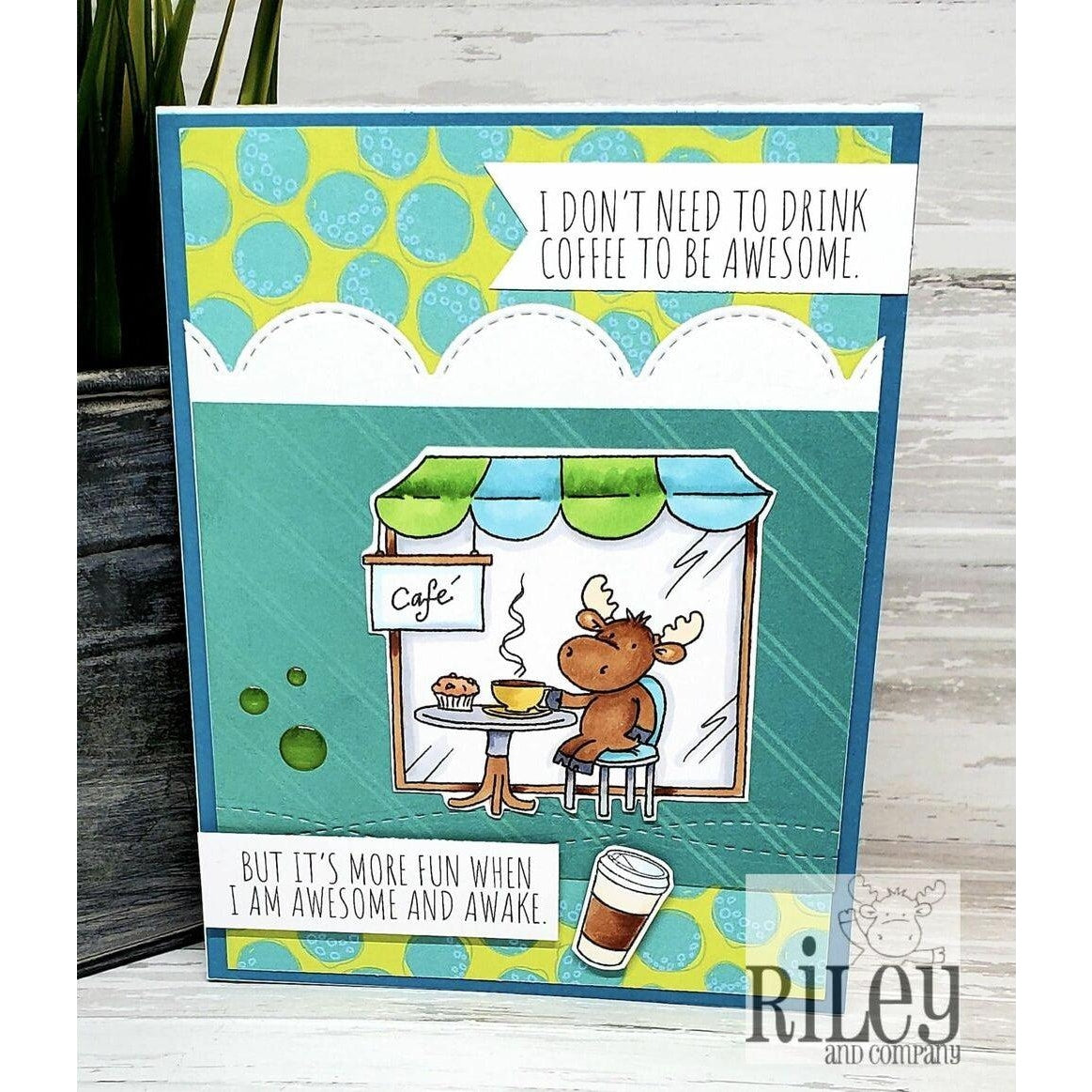 Awesome and Awake Cling Stamp by Riley & Co