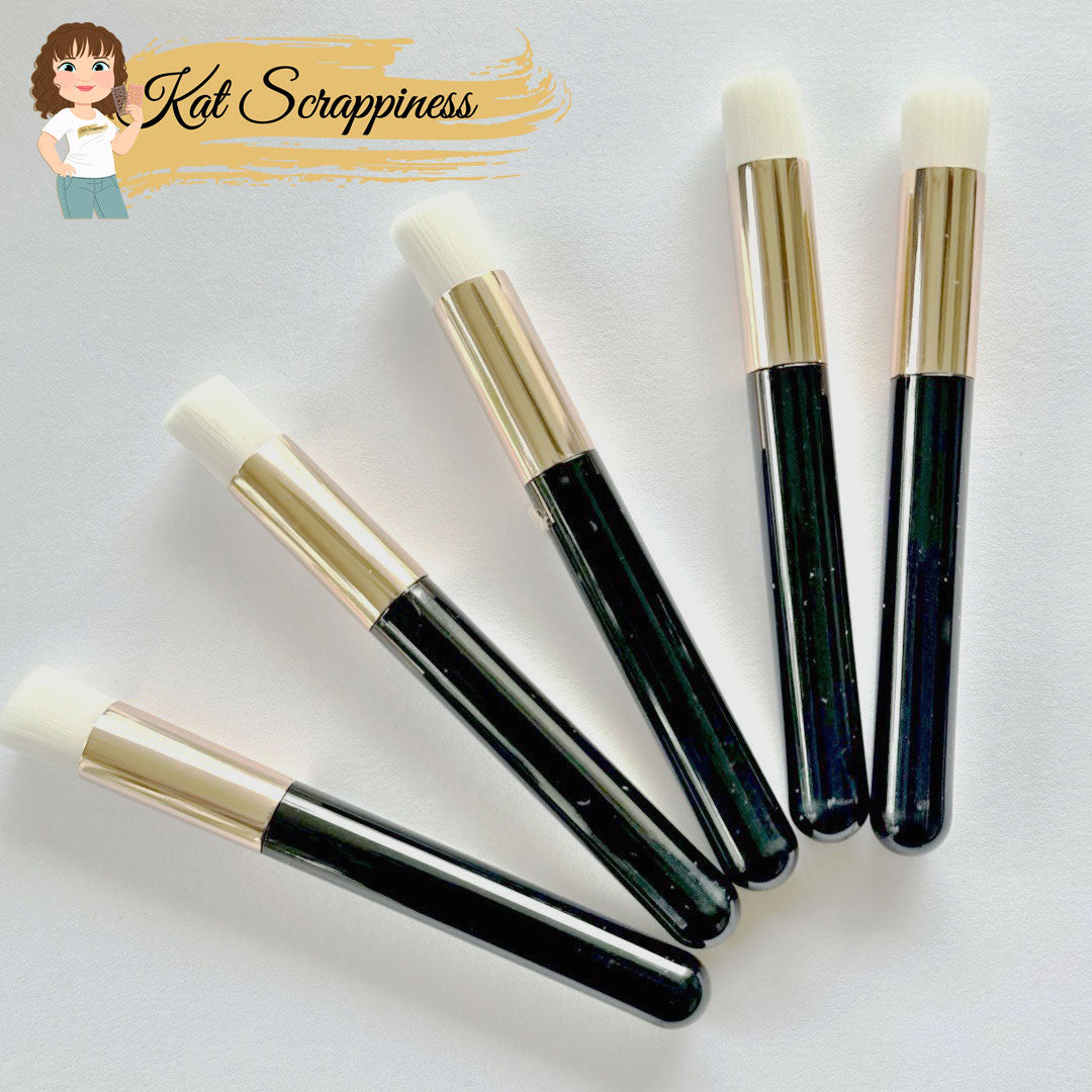 1/2 Stencil & Ink Firm Blending Brushes - Classic Black - Kat Scrappiness