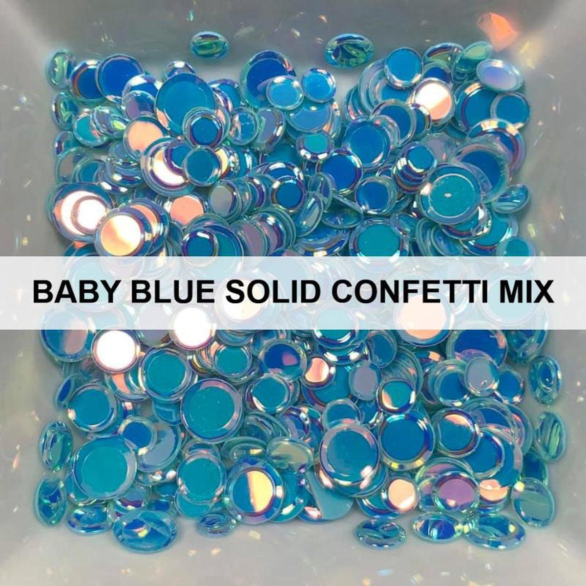 Baby Blue Solid Confetti Mix - Sequins - Kat Scrappiness