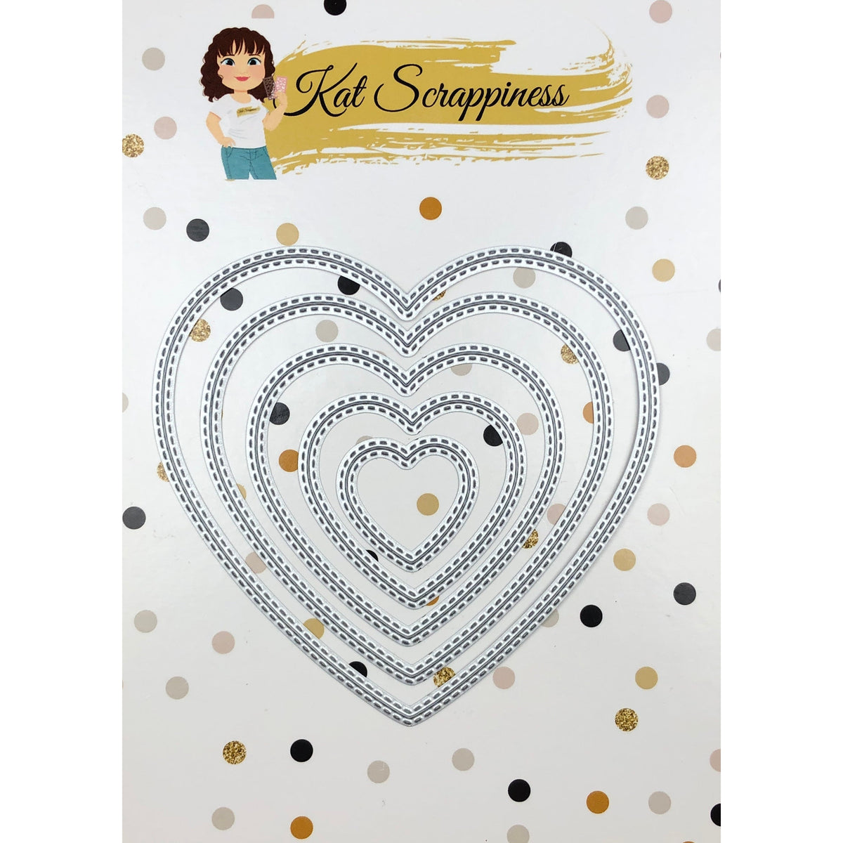 Double Stitched Heart Dies by Kat Scrappiness - Kat Scrappiness