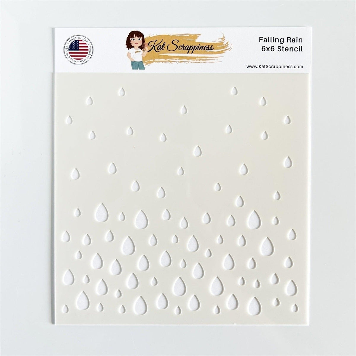 Falling Rain 6x6 Stencil – Kat Scrappiness