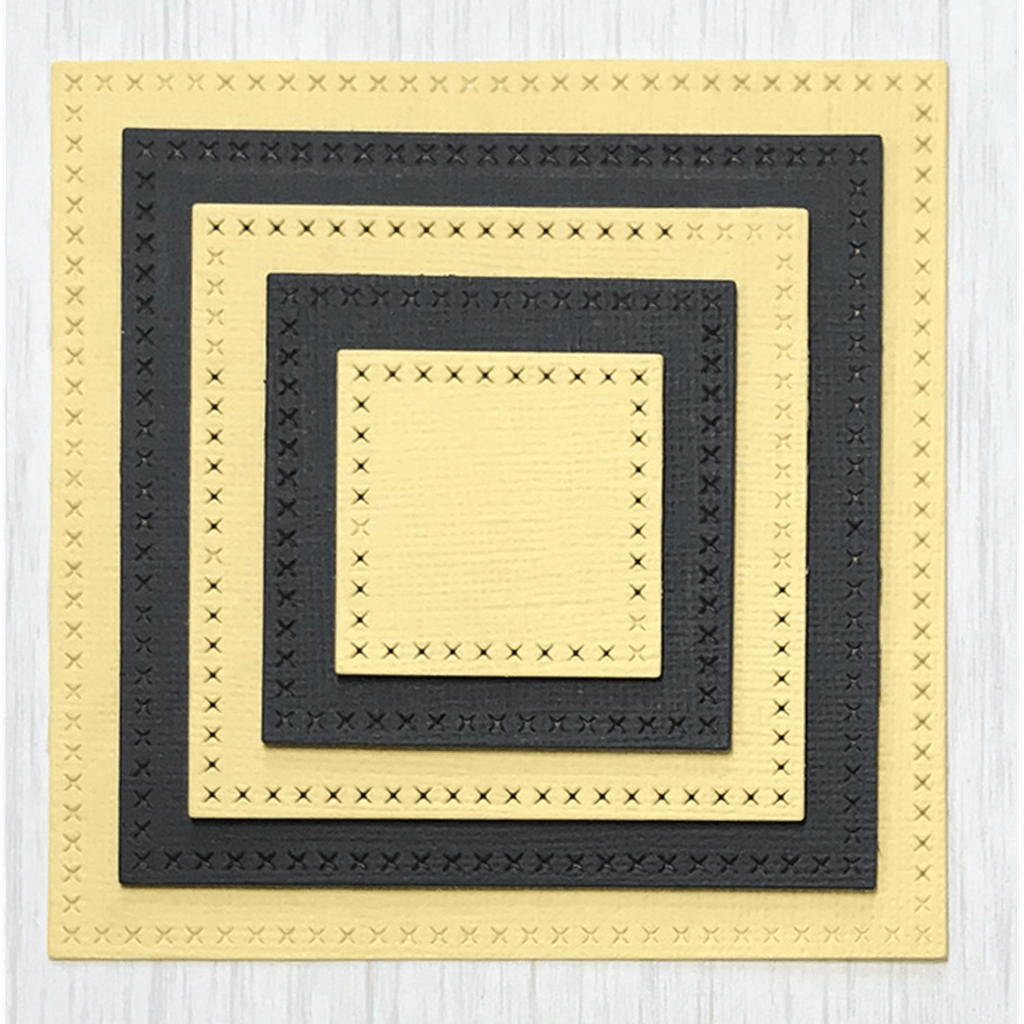 Cross Stitched Square Dies by Kat Scrappiness - Kat Scrappiness