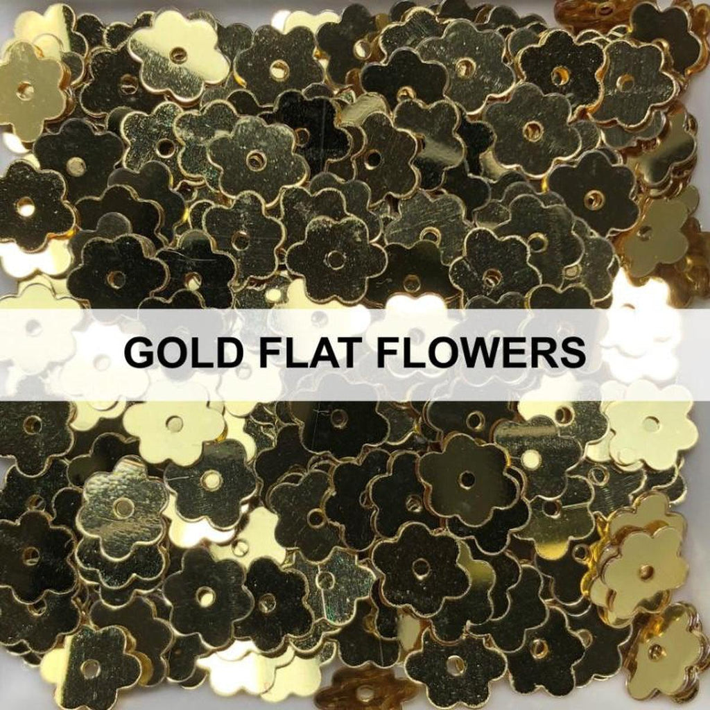 Gold Flat Flower Sequins
