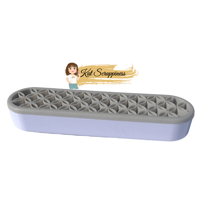 Kat Scrappiness Silicone Tool Caddy | Blending Brush Holder | Grey & White