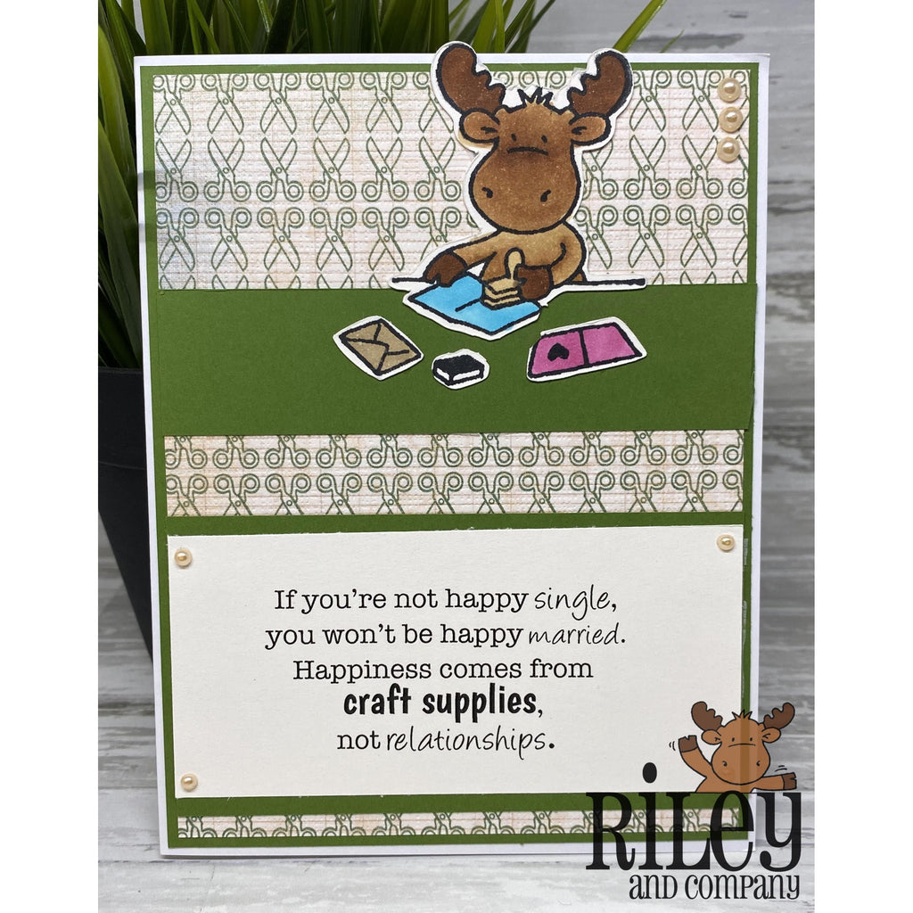 Happiness comes from Craft Supplies Cling Stamp by Riley & Co