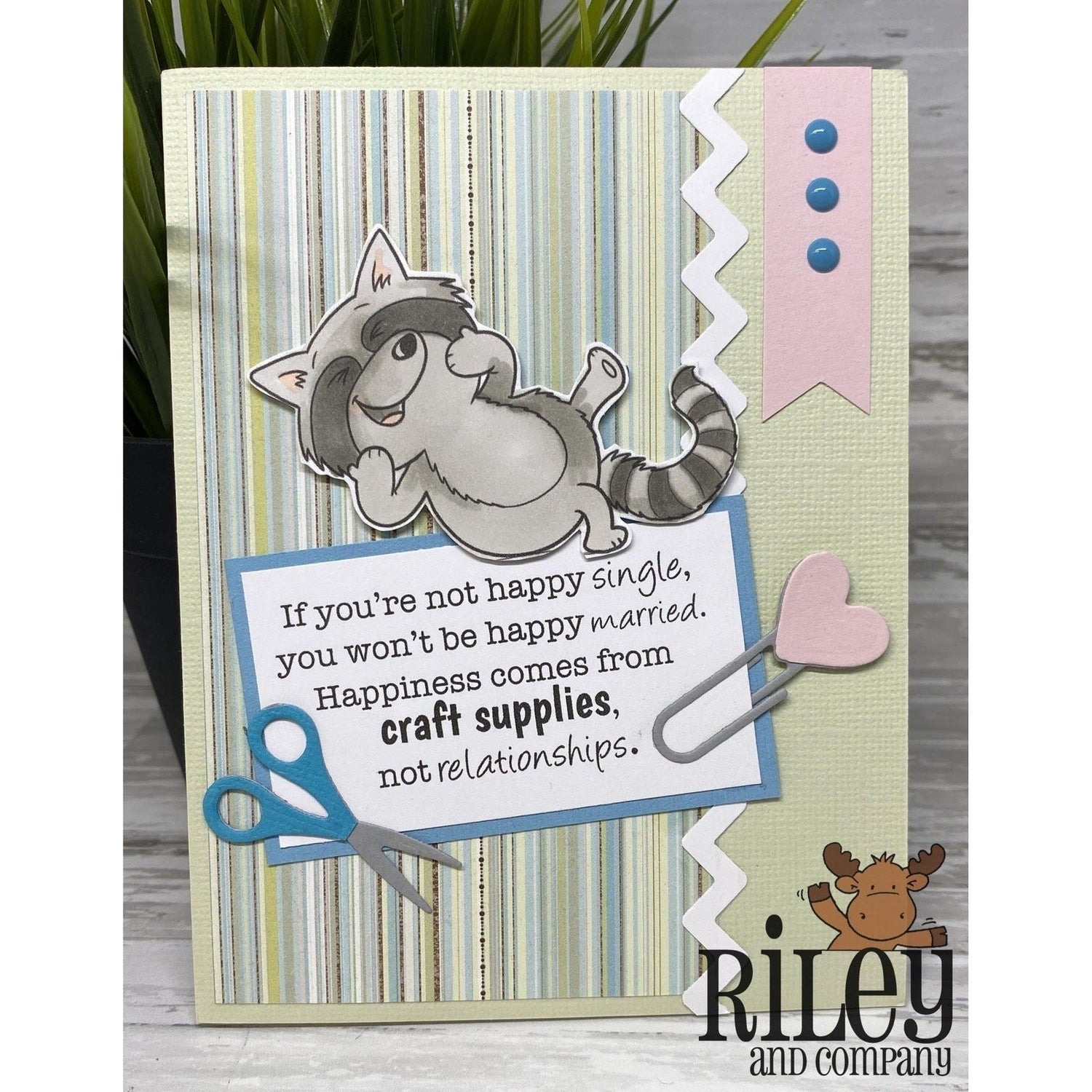 Happiness comes from Craft Supplies Cling Stamp by Riley & Co