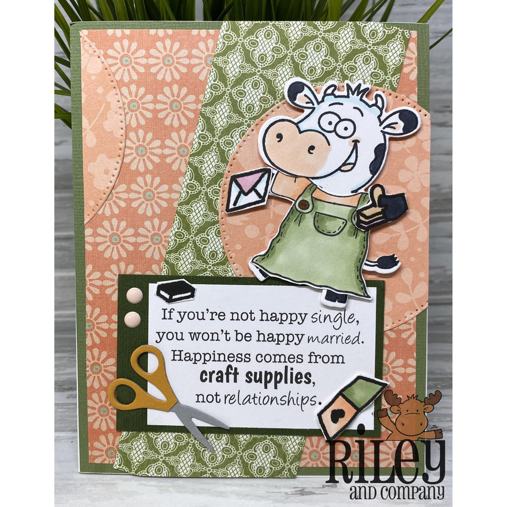 Happiness comes from Craft Supplies Cling Stamp by Riley & Co