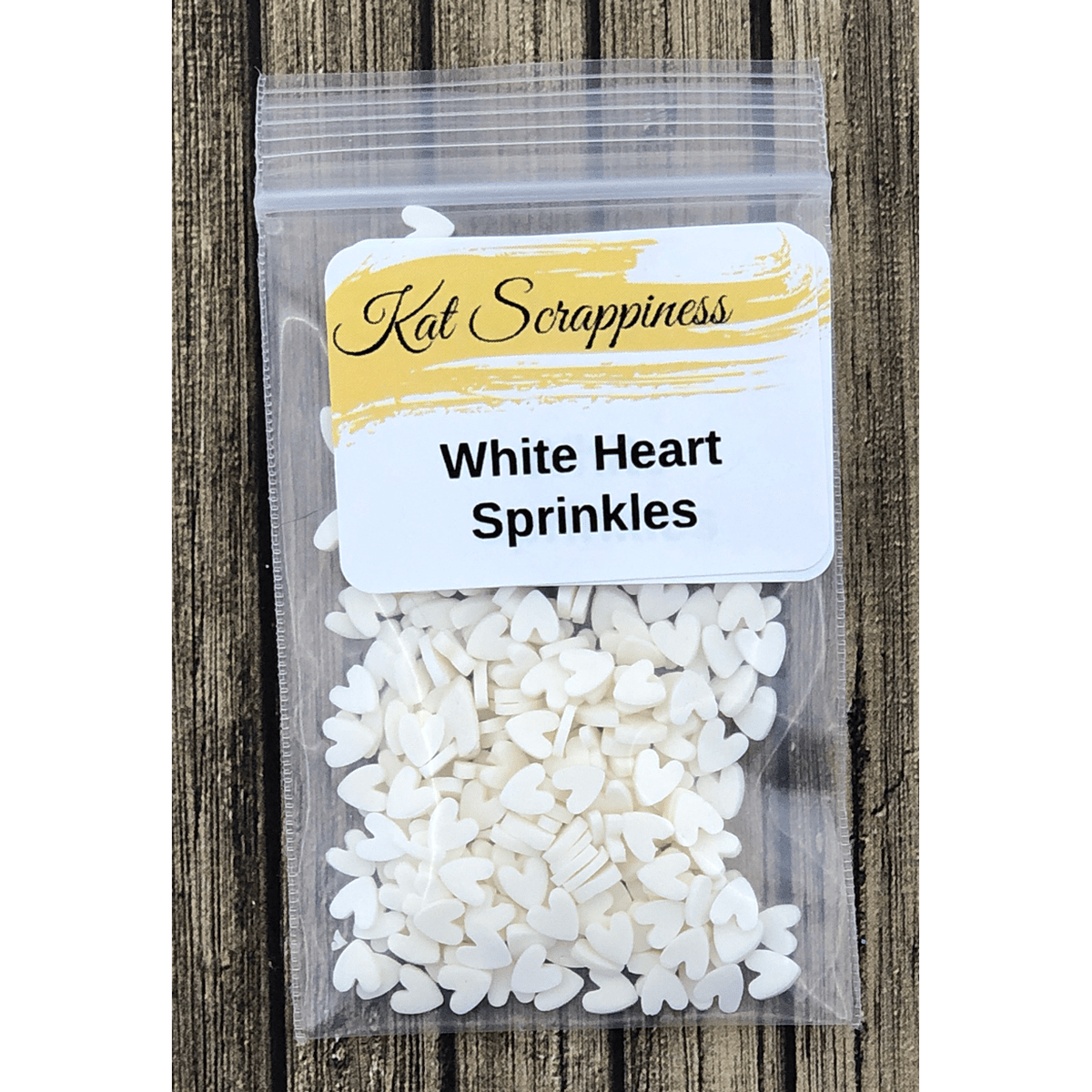 White Hearts Sprinkles (Small) by Kat Scrappiness - Kat Scrappiness