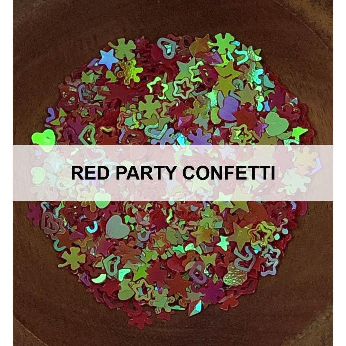 Red Party Confetti - Sequins - Kat Scrappiness