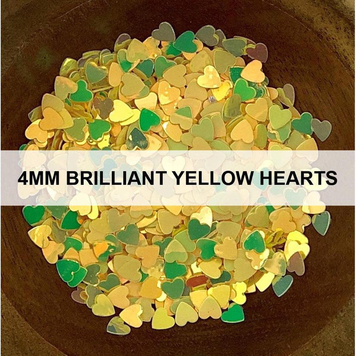 4mm Brilliant Yellow Hearts - Sequins - Kat Scrappiness