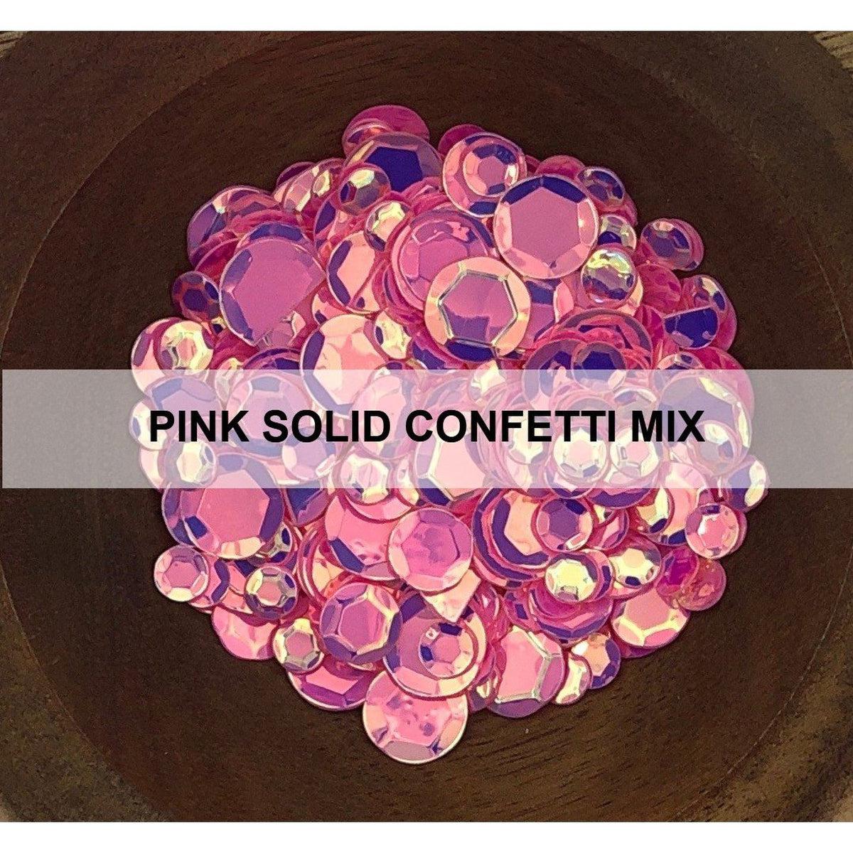 Pink Solid Confetti Mix - Sequins - Kat Scrappiness
