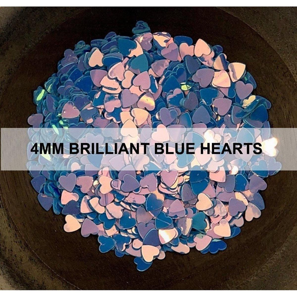 4mm Brilliant Blue Hearts - Sequins - Kat Scrappiness
