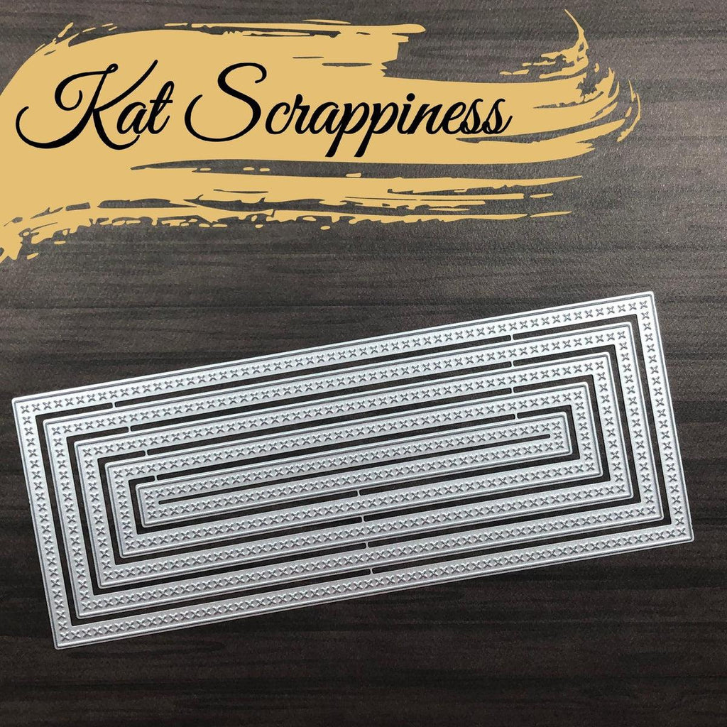 Cross Stitched Nesting Slimline Dies by Kat Scrappiness - PRE-RELEASE - Kat Scrappiness