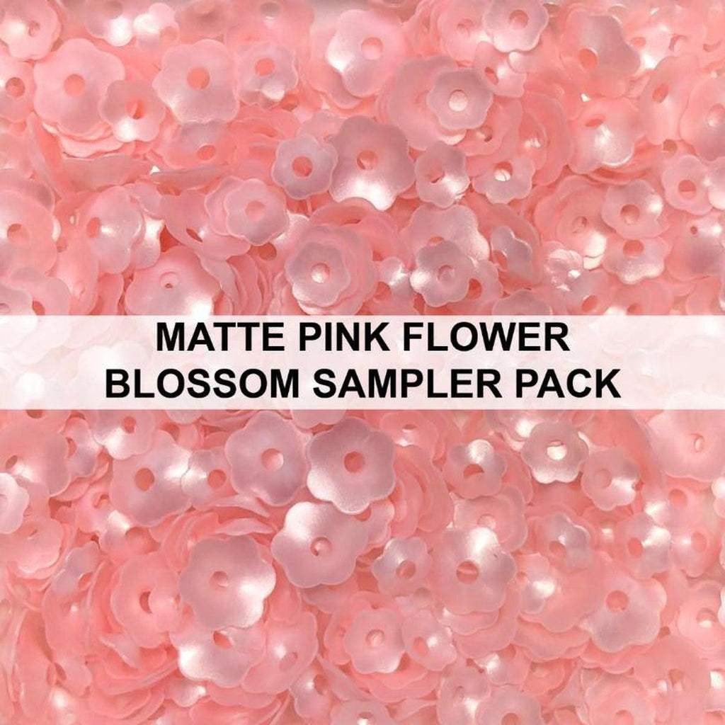 Matte Pink Flower Blossom Sampler Pack - Sequins