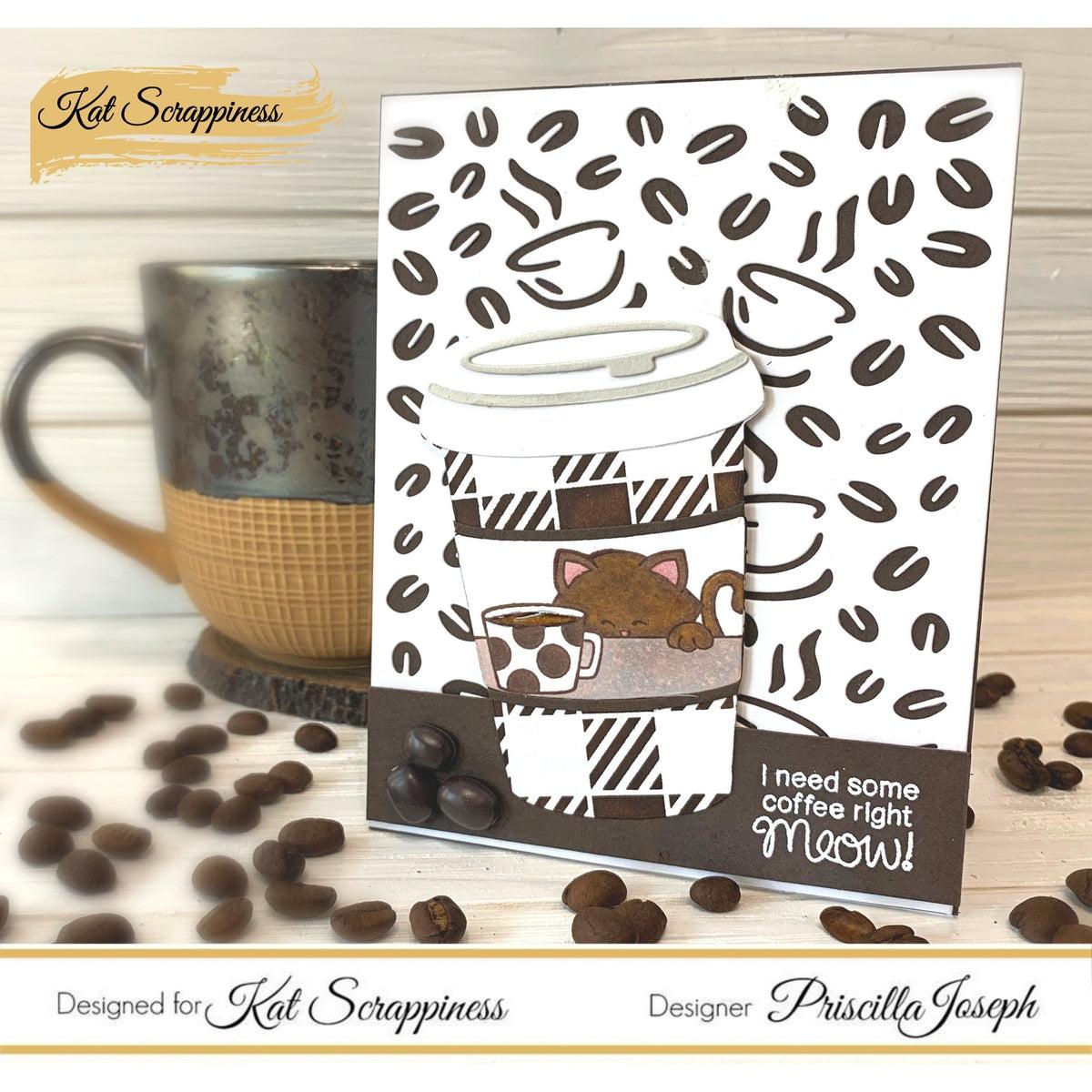 Coffee Time Background Die by Kat Scrappiness - Kat Scrappiness