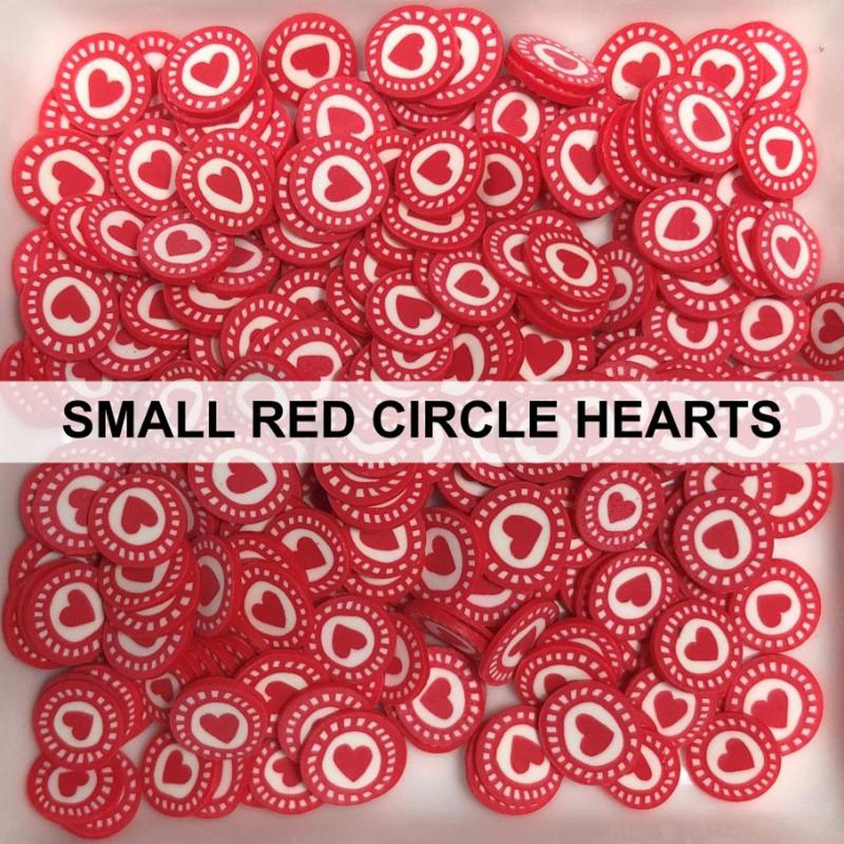 Small Red Circle Heart Sprinkles