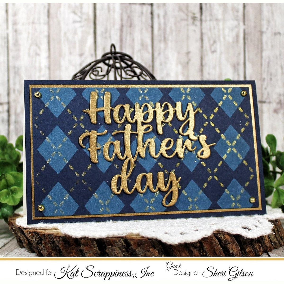 Happy Father's Day Stacked Word Die With Shadow